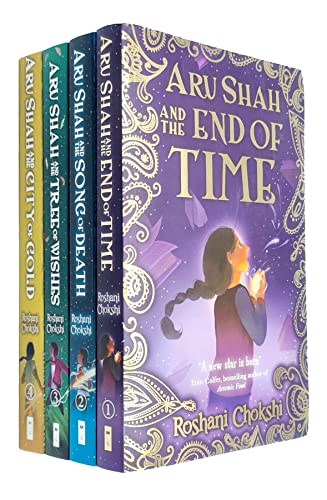 Roshani Chokshi Collection 4 Books Set (Aru Shah and the End of Time, Aru Shah and the Song of Death, Aru Shah and the Tree of Wishes, Aru Shah and the City of Gold)