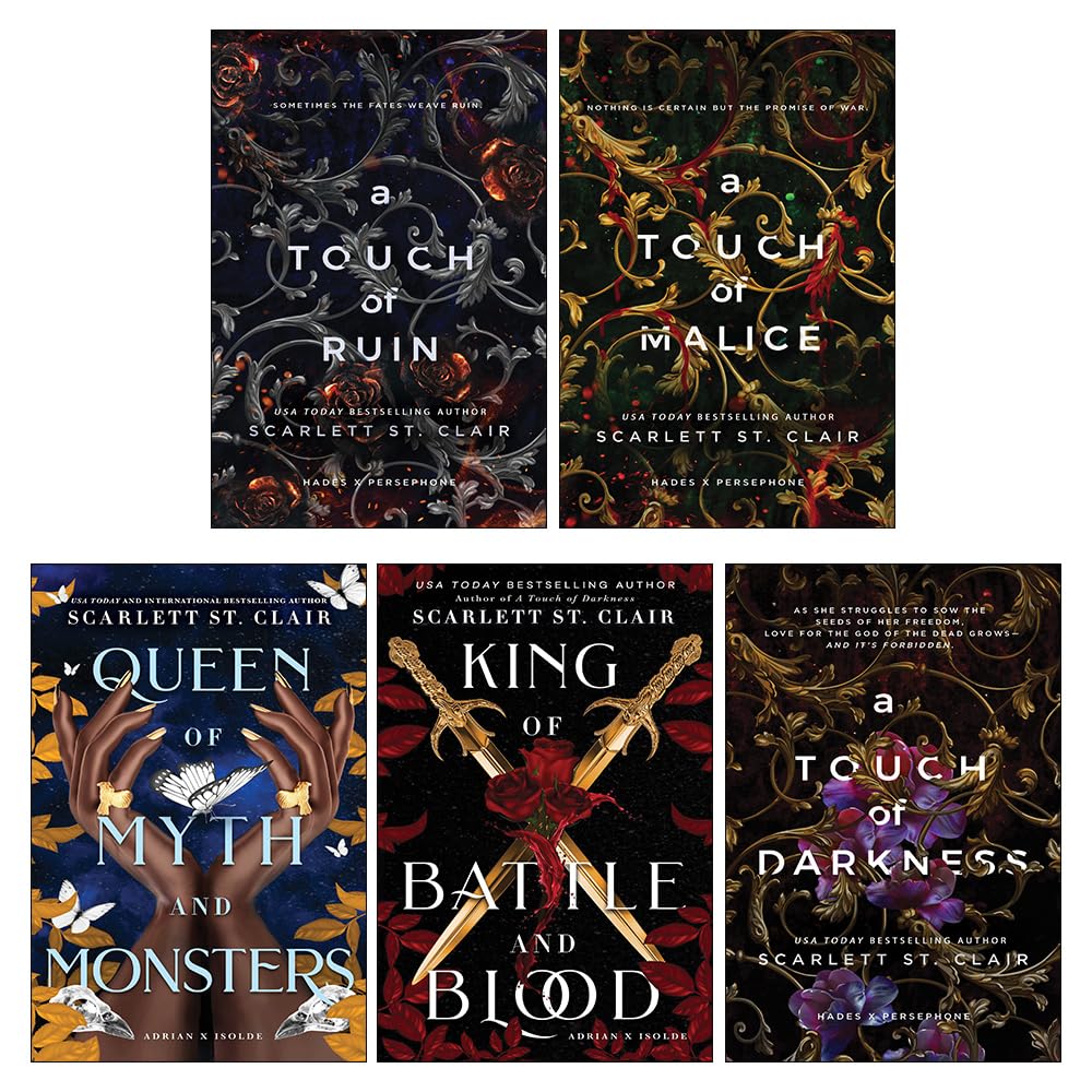 Scarlett St Clair Hades X Persephone & Adrian X Isolde Series Collection 5 Books Set (A Touch of Darkness, A Touch of Ruin, A Touch of Malice, King of Battle and Blood & Queen of Myth and Monsters)