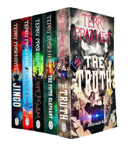 Terry Pratchett Discworld Novels Series 5 - 5 Books Collection Set (Jingo, The Last Continent, Carpe Jugulum, The Fifth Elephant, The Truth)