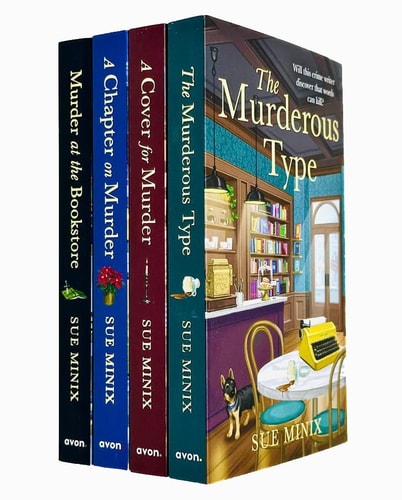 Sue Minix The Bookstore Mystery Series 4 Books Collection Set (Murder at the Bookstore, The Murderous Type, A Chapter on Murder, A Cover for Murder)