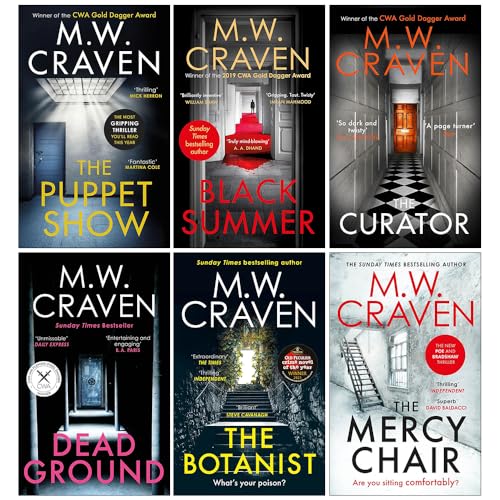 Washington Poe Series 6 Books Collection Set By M. W. Craven (The Puppet Show, Black Summer, The Curator, Dead Ground, The Botanist & The Mercy Chair)