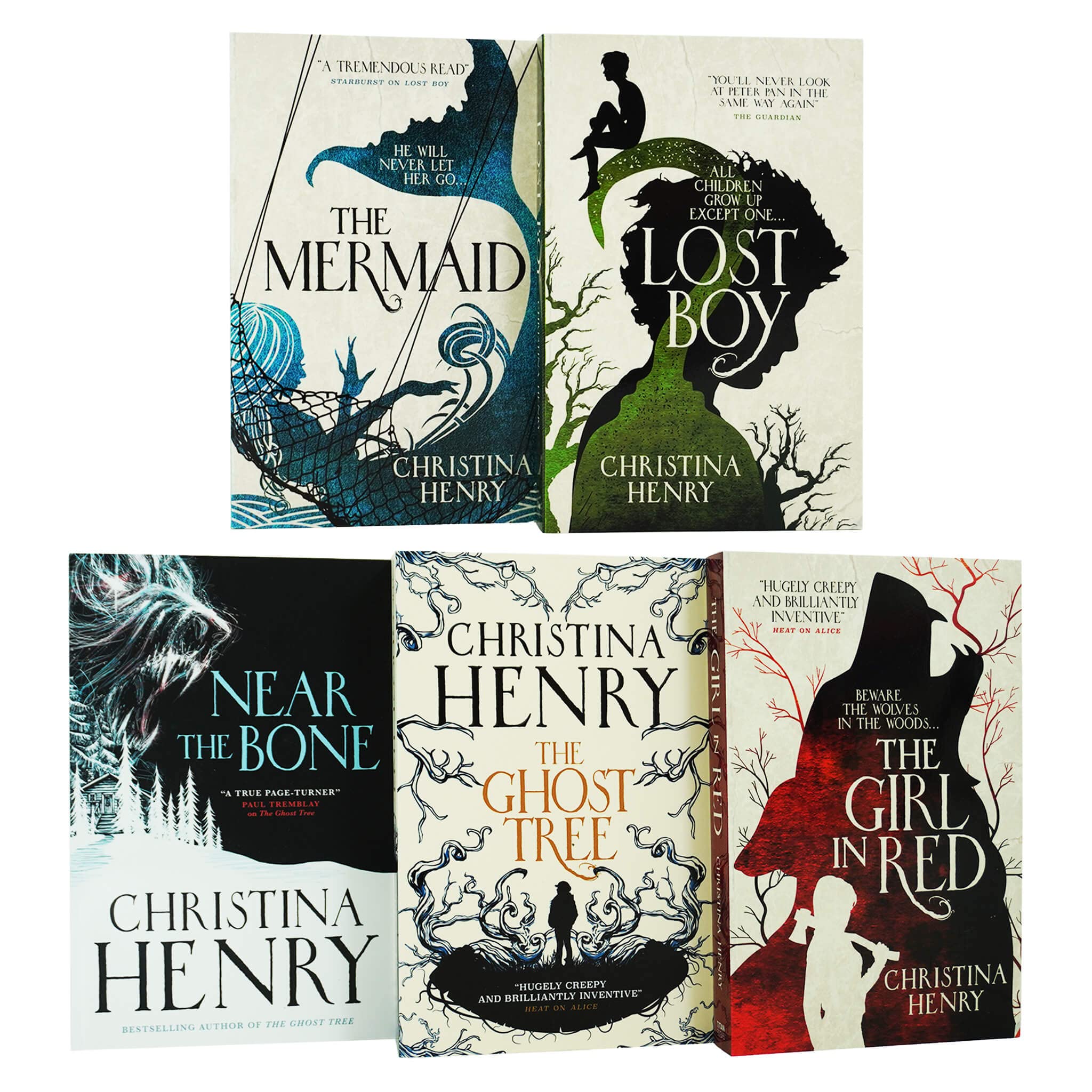 Christina Henry Chronicles of Alice 5 Books Collection Set(Lost Boy, The Mermaid, The Girl in Red, The Ghost Tree & Near the Bone)