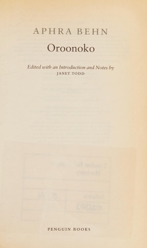 Oroonoko (Penguin Classics)