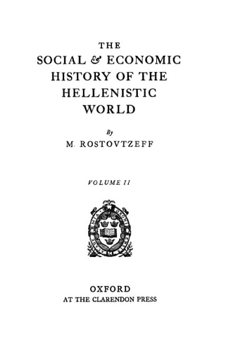 The Social and Economic History of the Hellenistic World