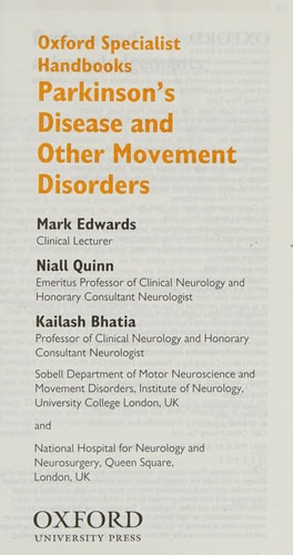 Parkinsons Disease and Other Movement Disorders (Oxford Specialist Handbooks in Neurology) with DVD