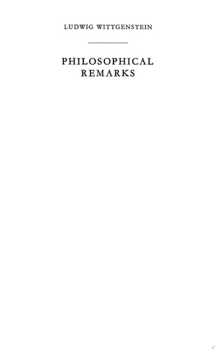 Philosophical Remarks