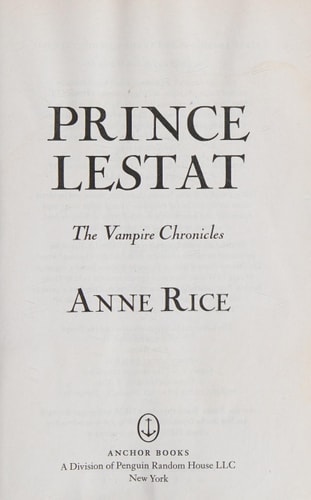 Prince Lestat: The Vampire Chronicles