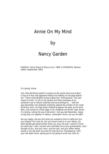 Annie on My Mind (Aerial Fiction)