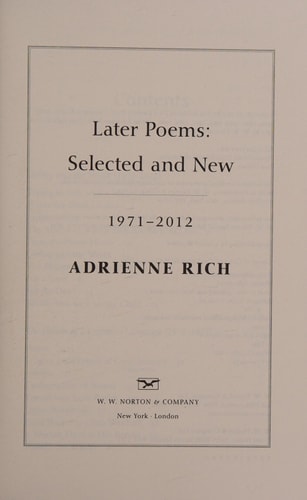 Later Poems Selected and New: 1971–2012