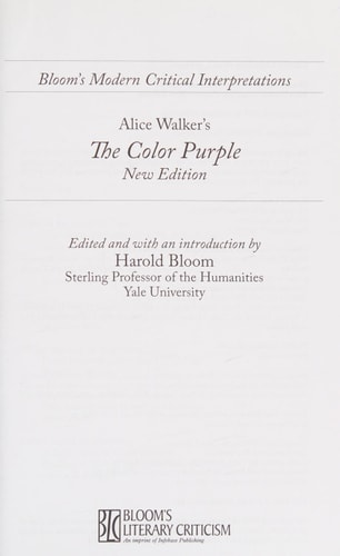 Alice Walker's the Color Purple (Bloom's Modern Critical Interpretations (Hardcover))