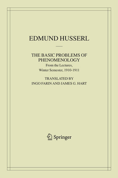 The Basic Problems of Phenomenology