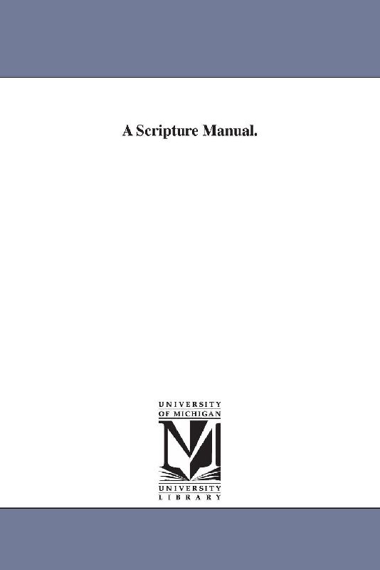 A Scripture Manual.