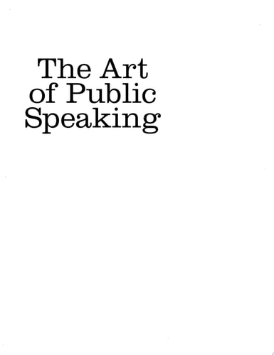 The Art of Public Speaking (Cosimo Classics Personal Development)