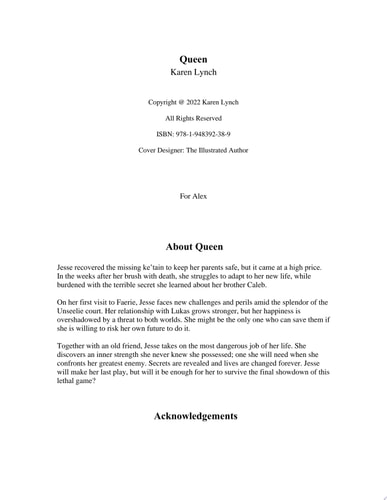 Queen (Fae Games Book 3)