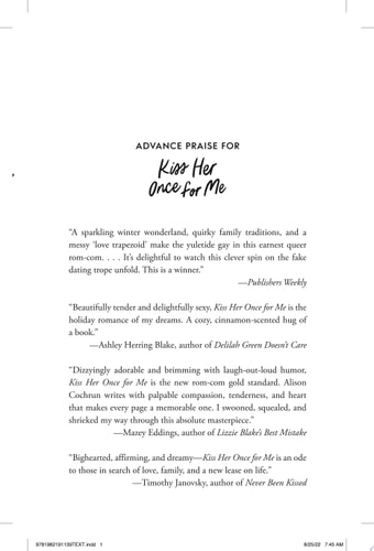 Kiss Her Once for Me: A Novel