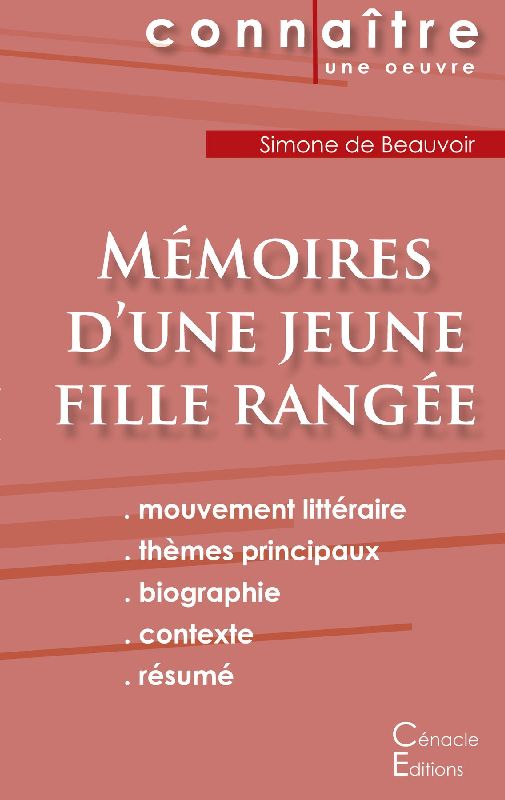 Fiche de lecture Mémoires d'une jeune fille rangée de Simone de Beauvoir (Analyse littéraire de référence et résumé complet)