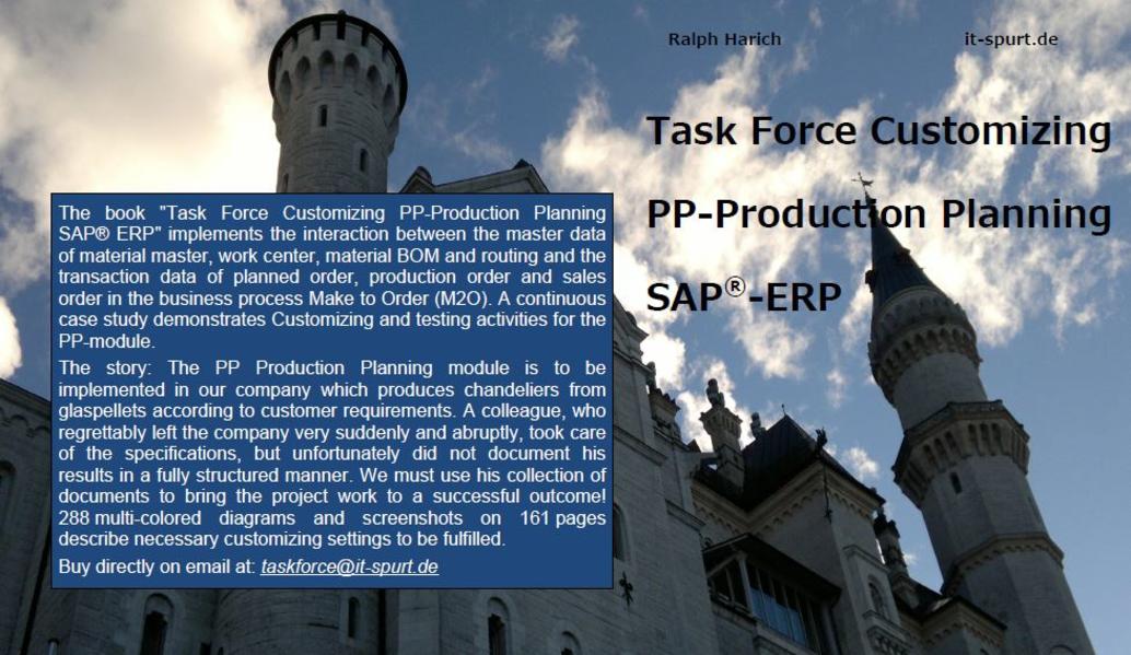 Task Force Customizing PP-Production Planning SAP-ERP