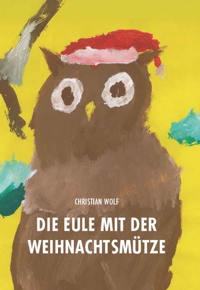 Die Eule mit der Weihnachtsmütze
