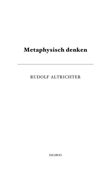 Metaphysisch denken