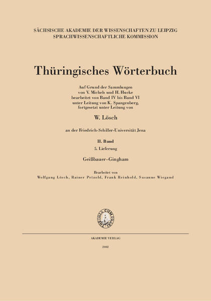 Thüringisches Wörterbuch / II. Band, 5. Lieferung (Geißbauer – Gingham)