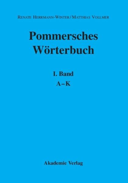 Pommersches Wörterbuch / A–K