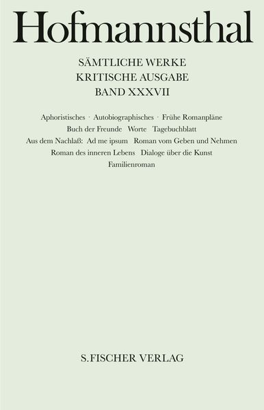 Aphoristisches, Autobiographisches, Frühe Romanpläne