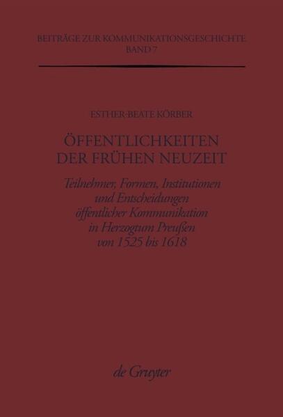 Öffentlichkeiten der Frühen Neuzeit