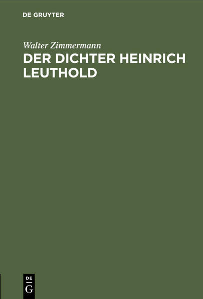 Der Dichter Heinrich Leuthold
