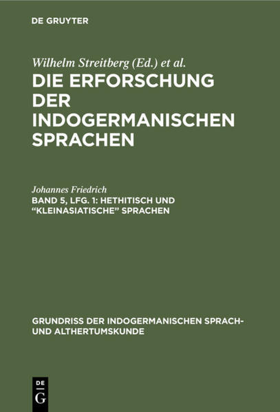Hethitisch und “kleinasiatische” Sprachen