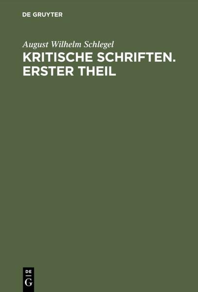 Kritische Schriften. Teil 1