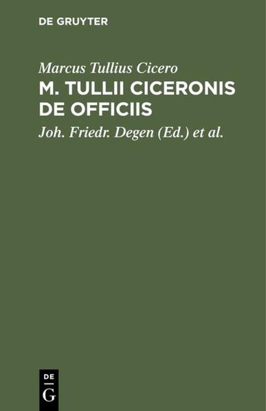 M. Tullii Ciceronis De Officiis