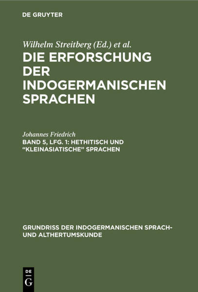 Hethitisch und “kleinasiatische” Sprachen