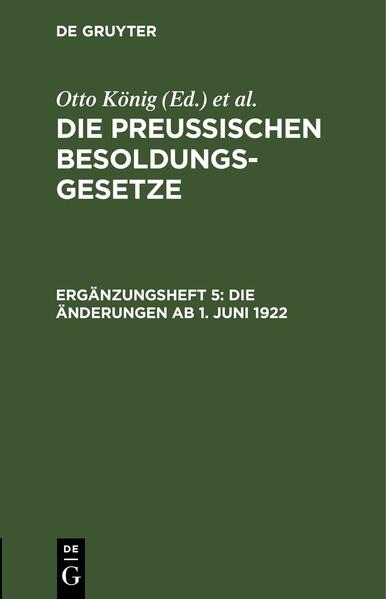 Die Änderungen ab 1. Juni 1922