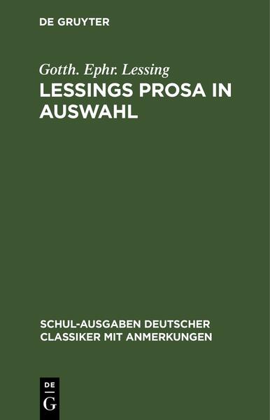 Lessings Prosa in Auswahl