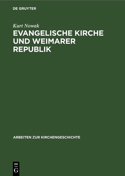Evangelische Kirche und Weimarer Republik