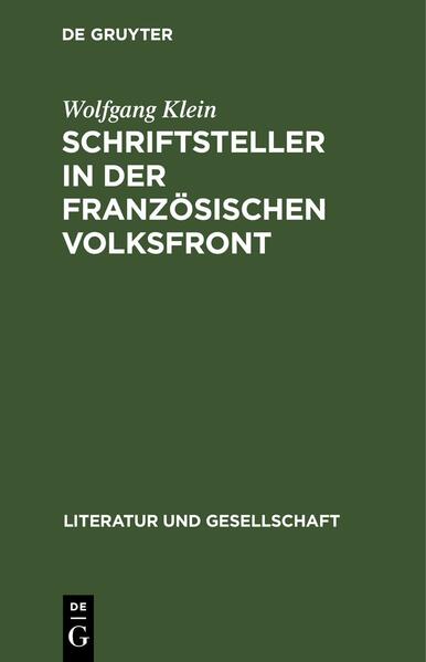 Schriftsteller in der französischen Volksfront