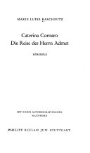Caterina Cornaro. Die Reise des Herrn Admet