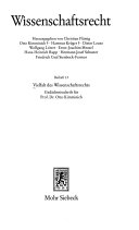 Rechtsvergleichung im Wissenschaftsrecht