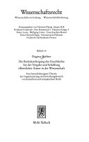 Die Berücksichtigung des Geschlechts bei der Vergabe und Schaffung öffentlicher Ämter in der Wissenschaft
