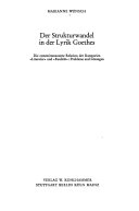 Der Strukturwandel in der Lyrik Goethes