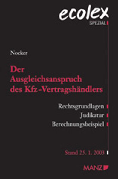 Der Ausgleichsanspruch des Kfz-Vertragshändlers