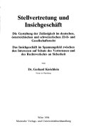 Stellvertretung und Insichgeschäft
