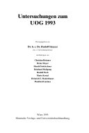 Untersuchungen zum UOG 1993