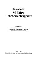 Festschrift 50 Jahre Urheberrechtsgesetz