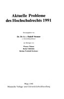 Aktuelle Probleme des Hochschulrechts 1991