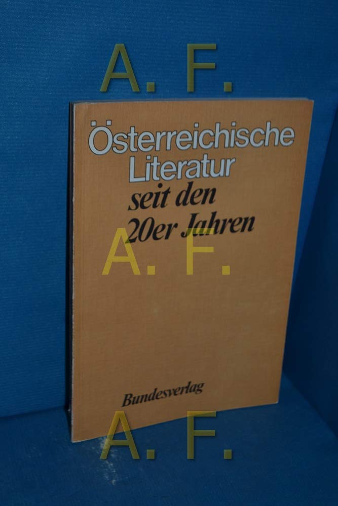 Österreichische Literatur seit den 20er Jahren