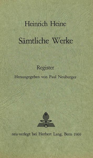 Heinrich Heines sämtliche Werke- Registerband