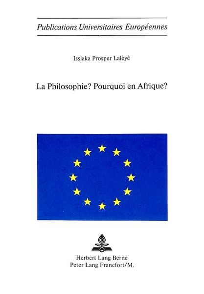 La philosophie? Pourquoi en Afrique?