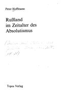 Russland im Zeitalter des Absolutismus