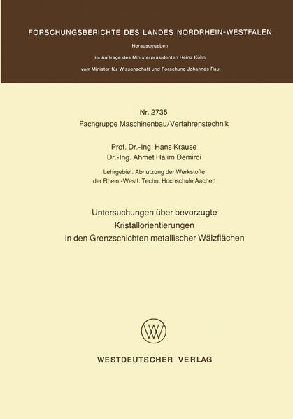 Untersuchungen über bevorzugte Kristallorientierungen in den Grenzschichten metallischer Wälzflächen